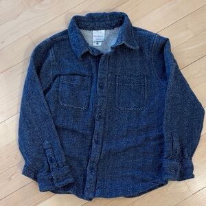 Hanna Andersson Blue Herringbone Shirt